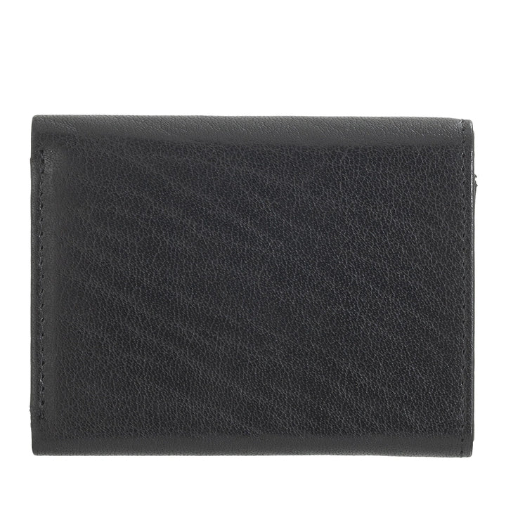 Nuvola Pelle lille pung til mænd og kvinder i bøffellæder - elegant trifold med knap-møntpung, rum til kort, kort og sedler