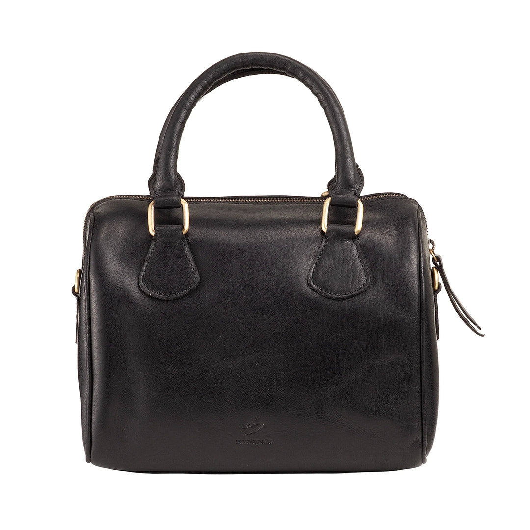 Nuvola Pelle Damentasche aus echtem Büffelleder mit verstellbarem Schultergurt – elegante Vintage-Handtasche mit Reißverschluss und Doppelgriff