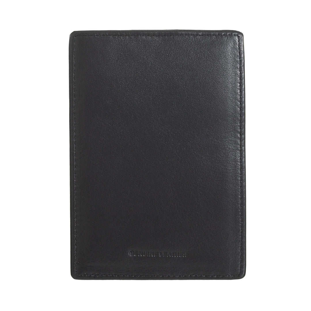 Porta-cartão de crédito masculino ultrafino Nuvola Pelle Slim em couro napa com fecho de botão