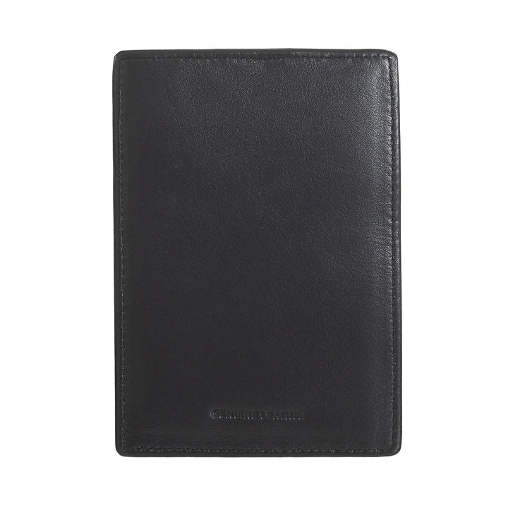Porta-cartão de crédito masculino ultrafino Nuvola Pelle Slim em couro napa com fecho de botão
