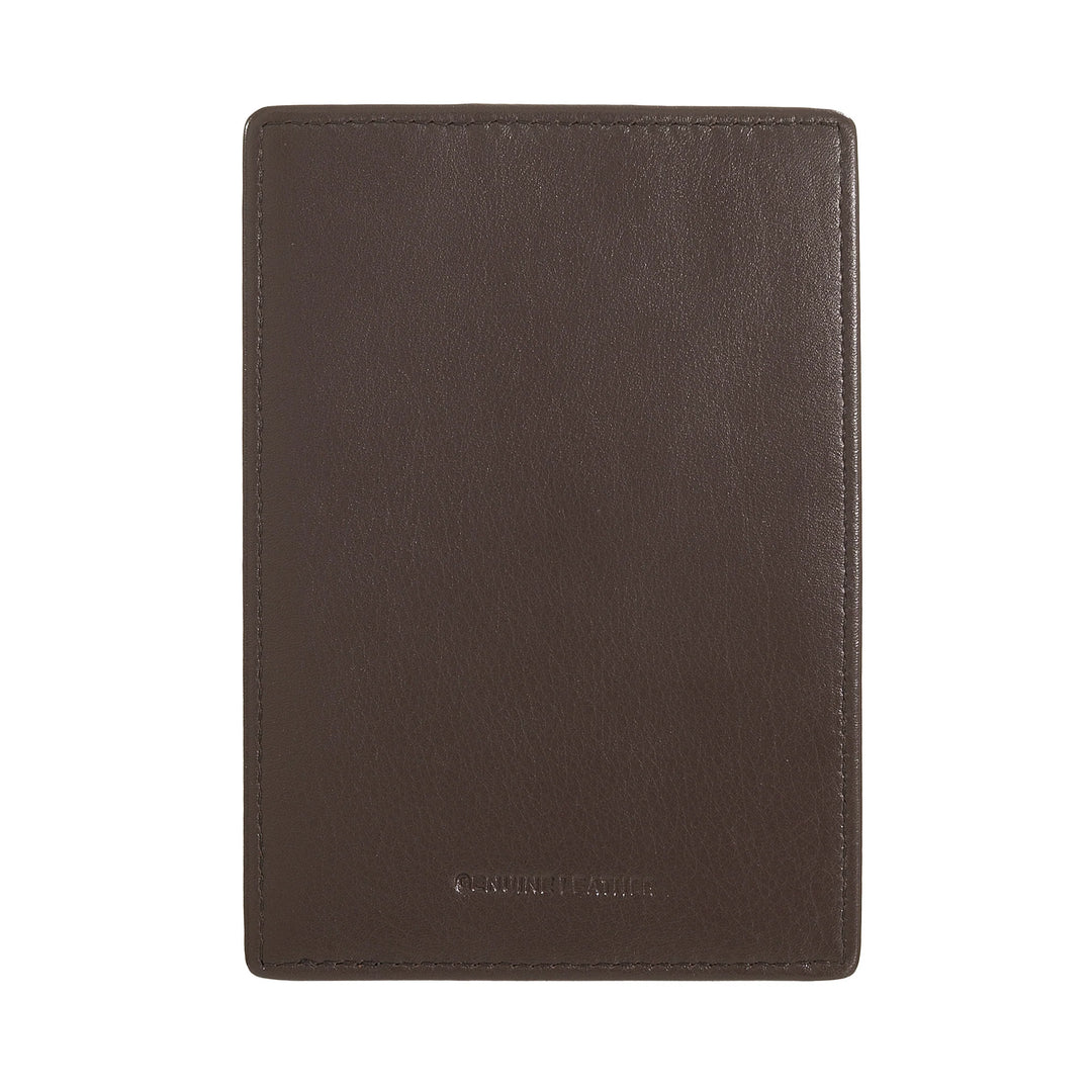 Porta-cartão de crédito masculino ultrafino Nuvola Pelle Slim em couro napa com fecho de botão
