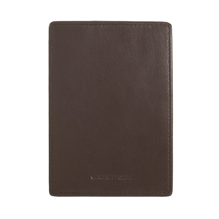 Porta-cartão de crédito masculino ultrafino Nuvola Pelle Slim em couro napa com fecho de botão