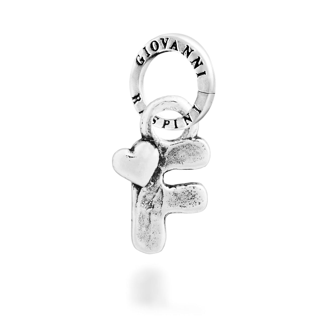 Giovanni Raspini Charm "F" Pieni sydän - Hopeakoru - 12782