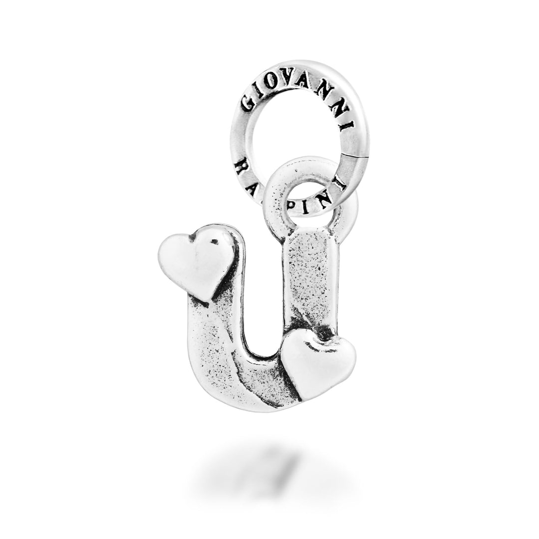 Giovanni Raspini Charm "U" Little Hearts - Silver Charm - 12797