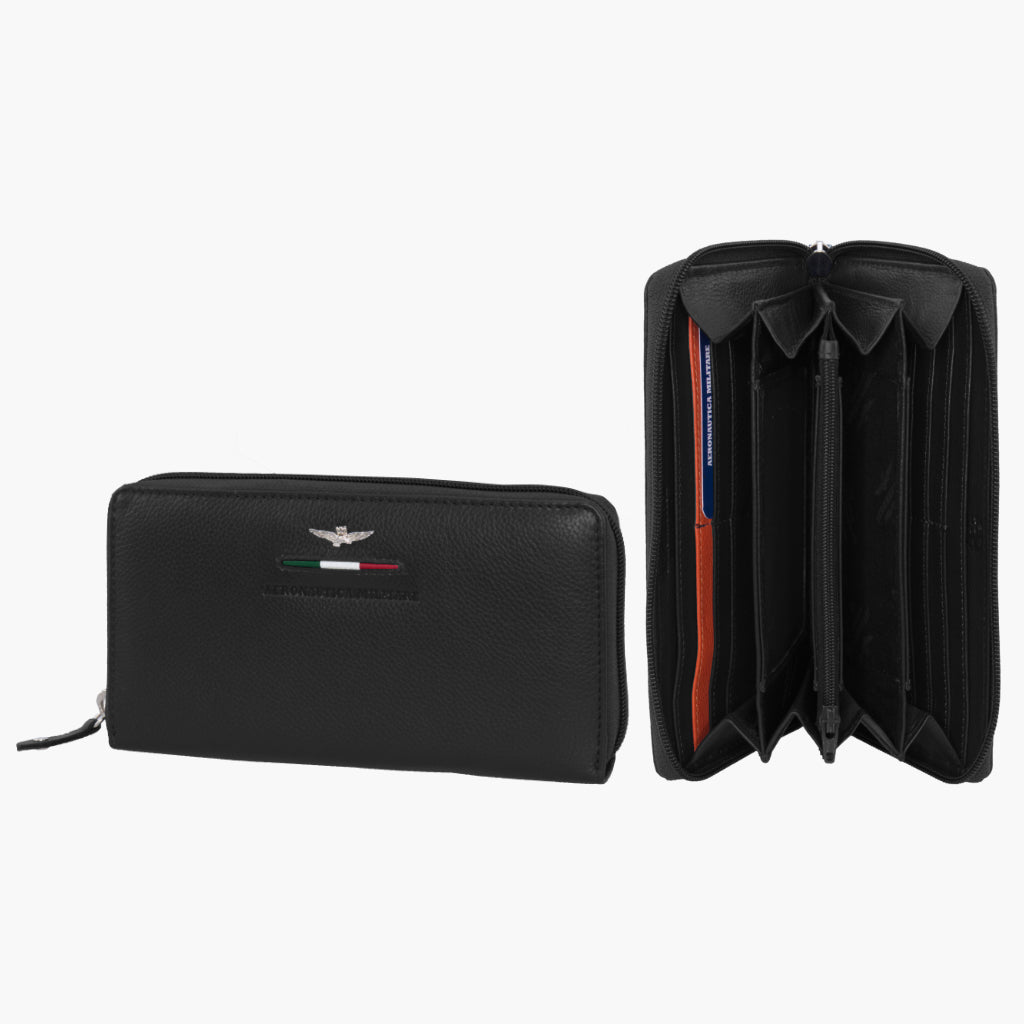 Carteira com zíper da linha Aeronautica Militare Fighter AM157-NE