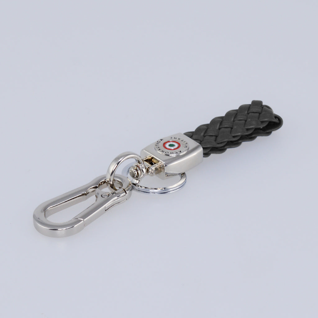 Aeronautica Militare Leather key ring with carabiner AM164-NE