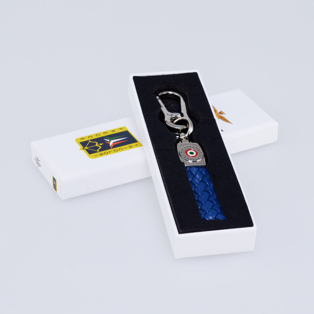 Aeronautica Militare Nahkainen avaimenperä napsautuskoukulla AM164-BL