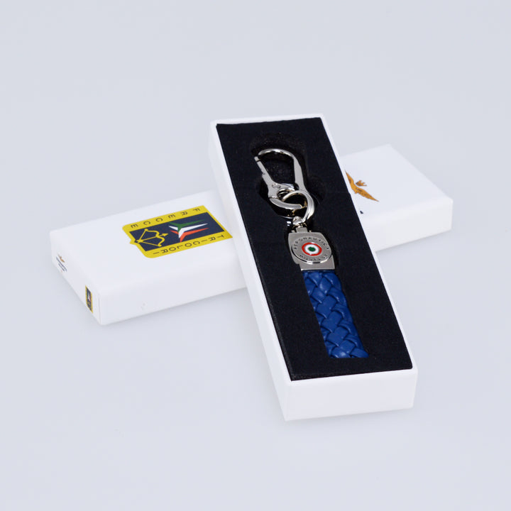 Aeronautica Militare Nahkainen avaimenperä napsautuskoukulla AM164-BL