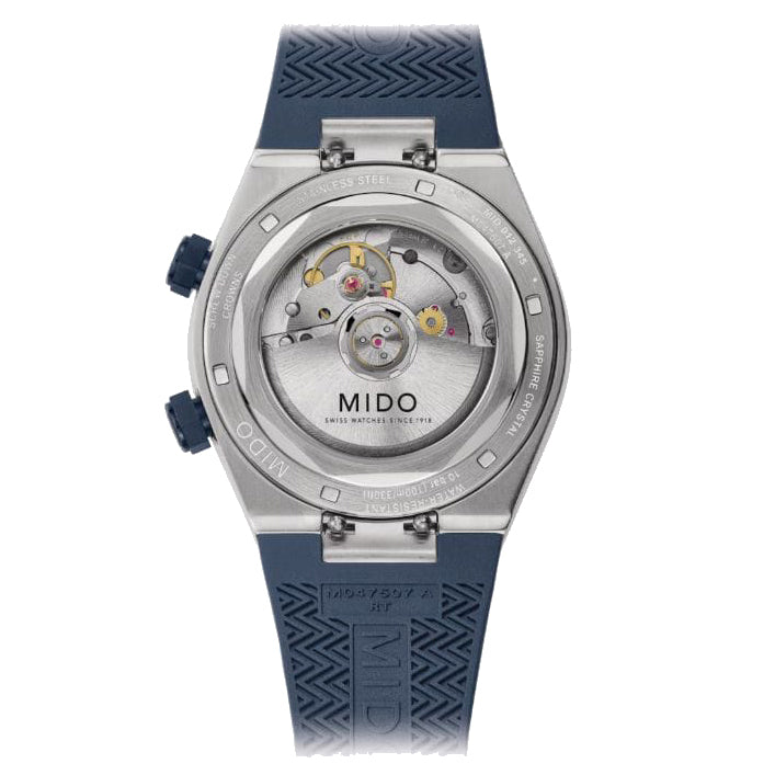 Mido hodinky Multifort 8 Two Crowns 38,4x40mm modrá automatická ocel M047.507.17.041.00