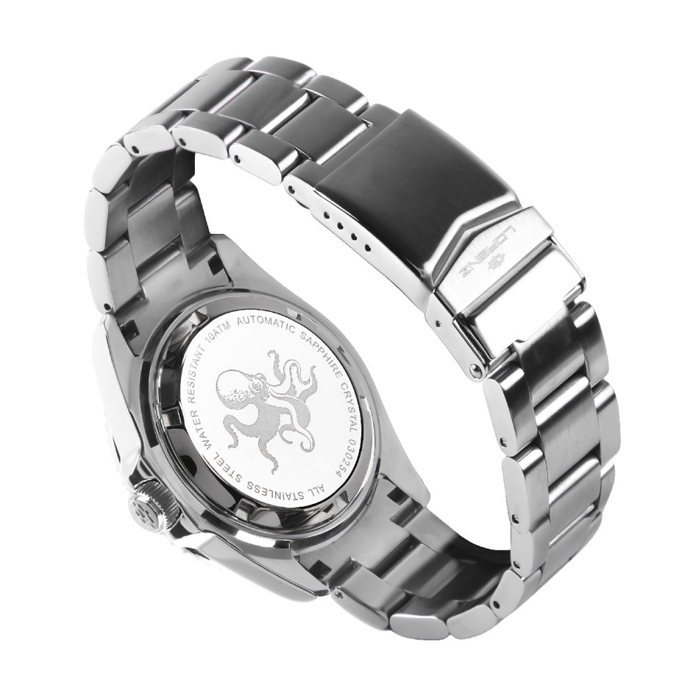 Relógio automático preto Lorenz Tako 43 mm em aço 030254PP