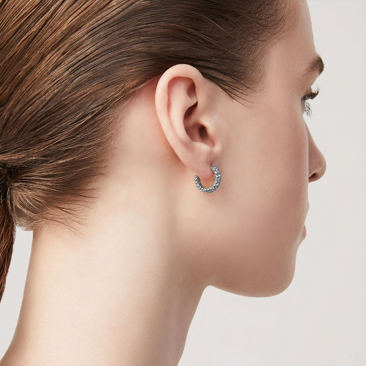 Giovanni Raspini Huggie Perlage bøjle øreringe 925 sølv 11950