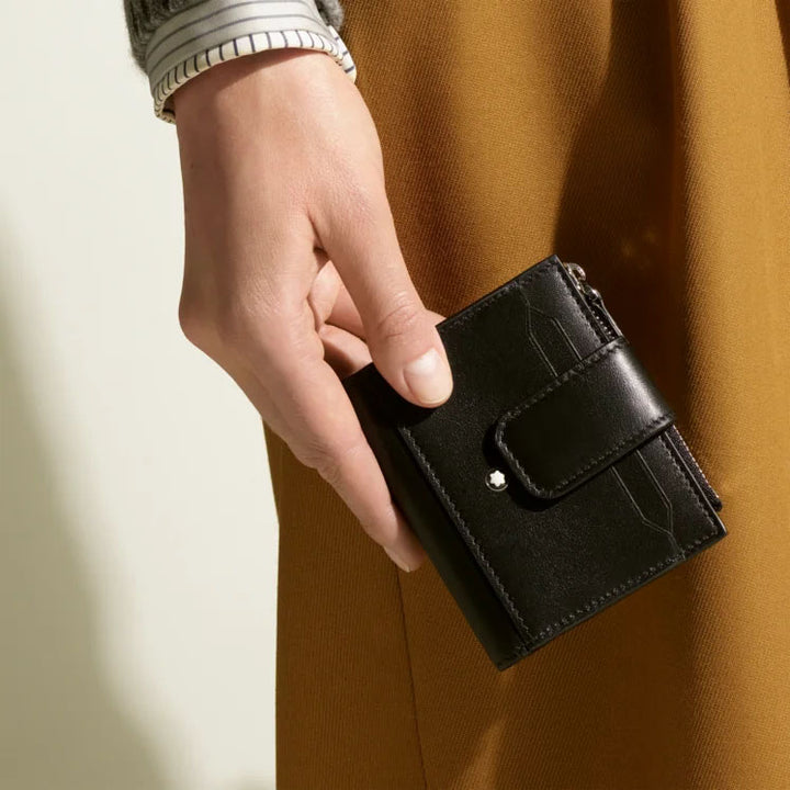 Montblanc měkká mini peněženka 6 přihrádek černá 198749