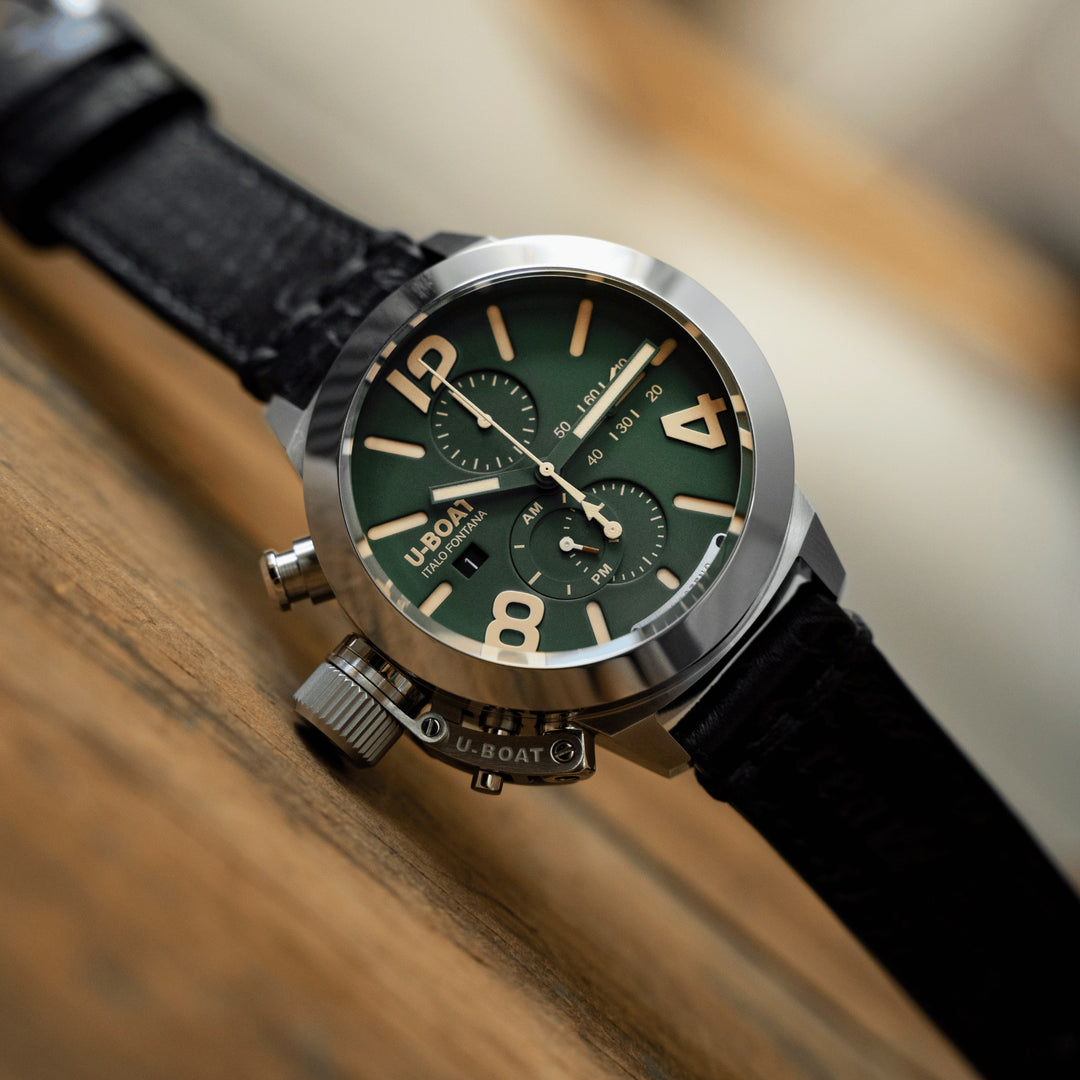 U-BOAT Uhr Classic 45 Tungsten Cas Green 45mm Automatik grüner Stahl 9581