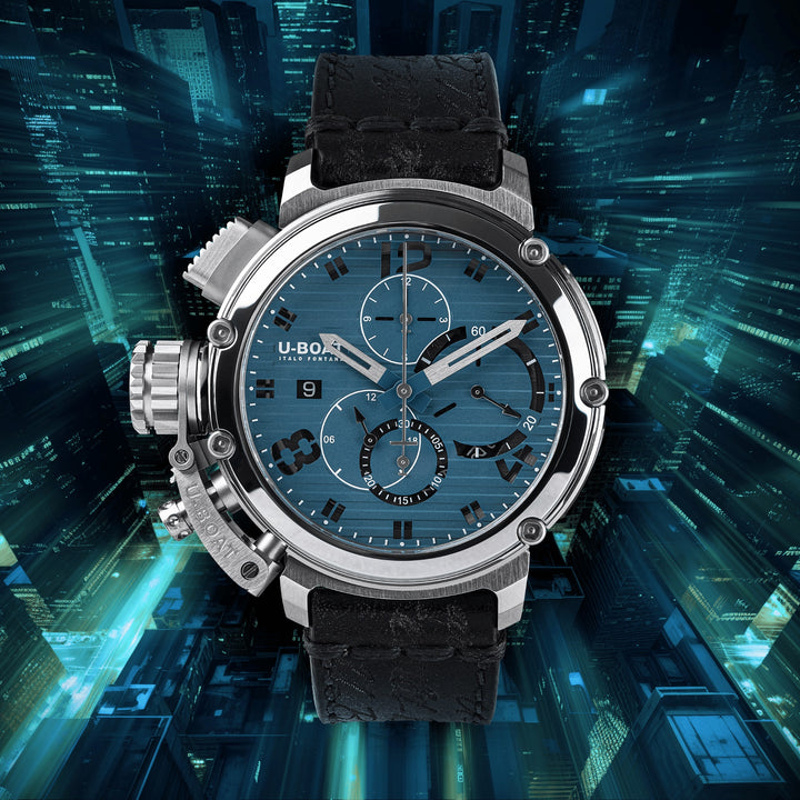 U-BOAT Uhr Chimera Chrono SS 300 Limited Edition 46 mm blauer Automatikstahl 9589