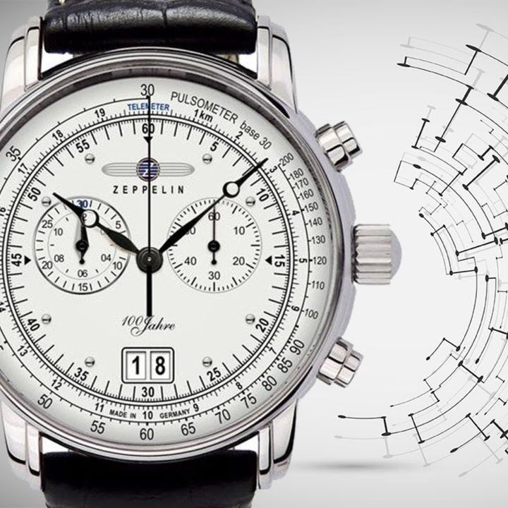 Relógio Zeppelin 100 anos Zeppelin Cronógrafo 42 mm prata quartzo aço 7690-1