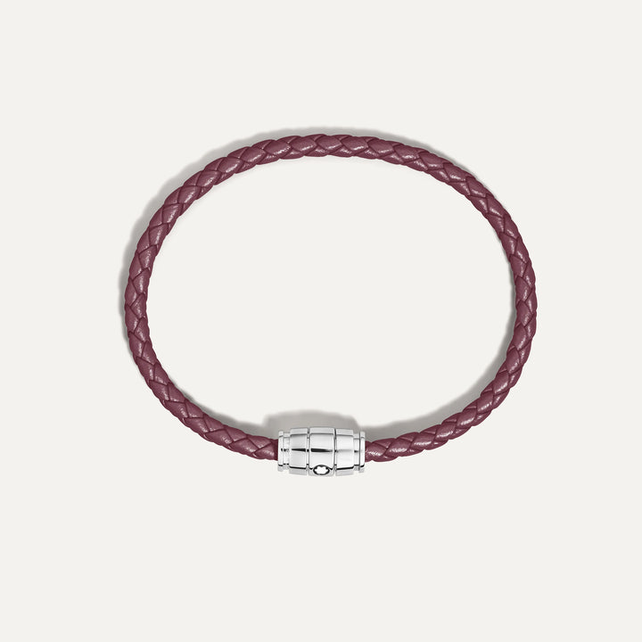 Montblanc 3-ringet stål- og læderarmbånd Meisterstück Cassis str. L 13431368