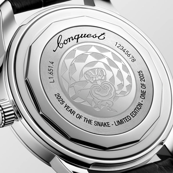 Longines óra Conquest Heritage A Snake Edition éve, 40 mm-es piros automata acél L1.651.4.09.2
