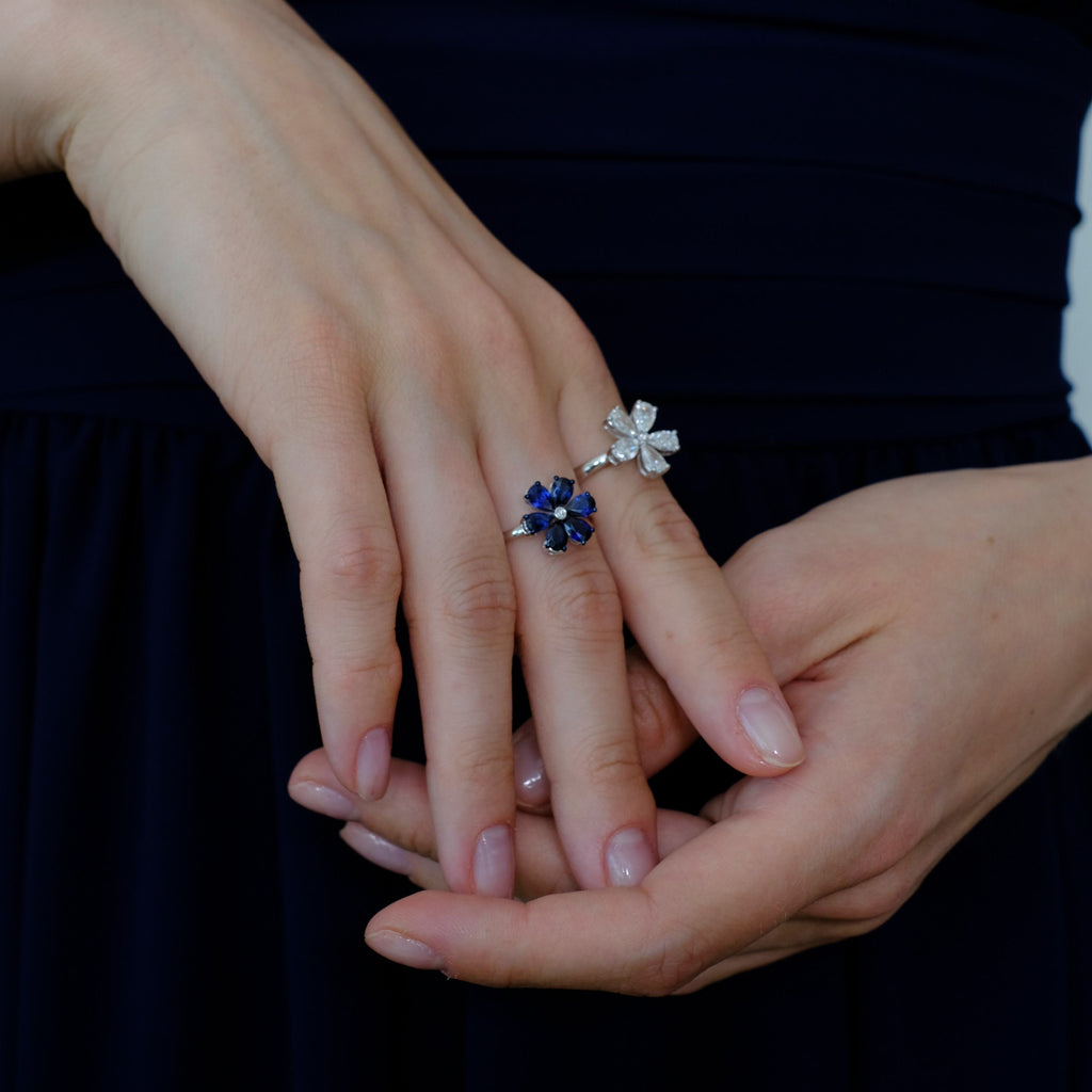 Zydo-ring med diamantblomma och roséguldfärgade ädelstenar 63841