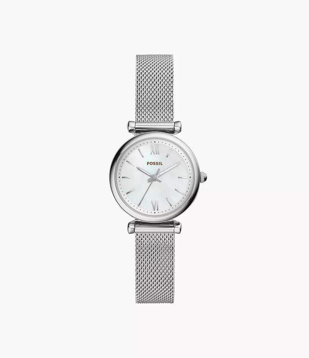 Fossil ur Carlie Mini Mini 28mm perlemor kvarts stål ES4432