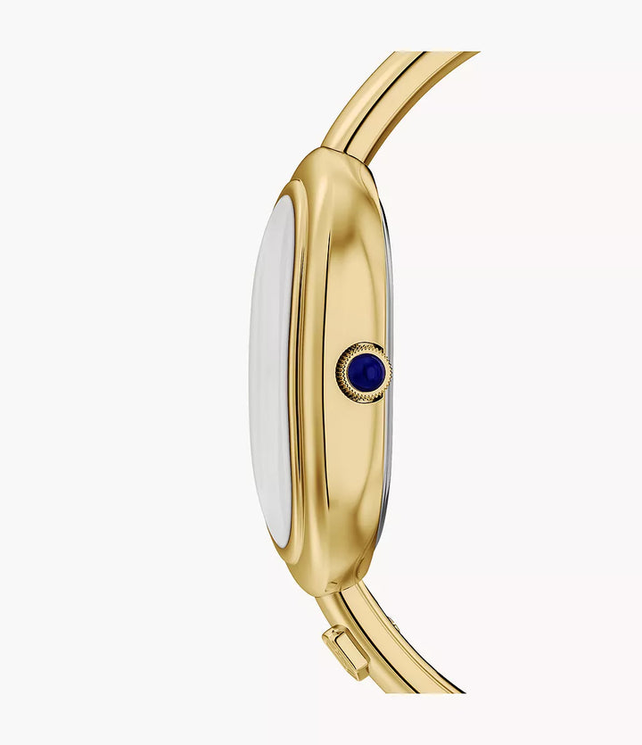 Fossil klocka Sloan 25 mm pärlemor kvartsstål PVD gulguld finish ES5444