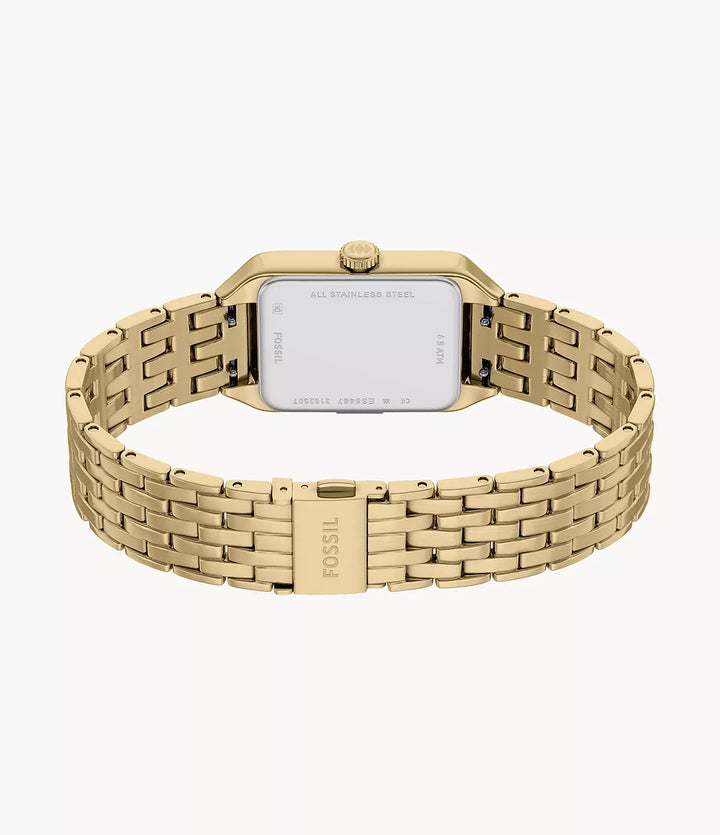Fosszilis óra Raquel mini 18mm ezüst kvarc acél PVD sárga arany kivitelben ES5467