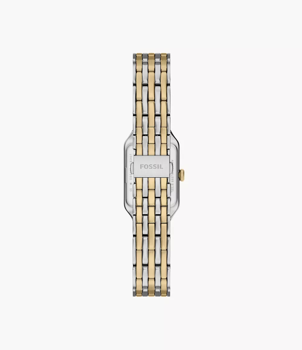Fossil orologio Raquel mini 18mm argento quarzo acciaio finiture PVD oro giallo ES5468