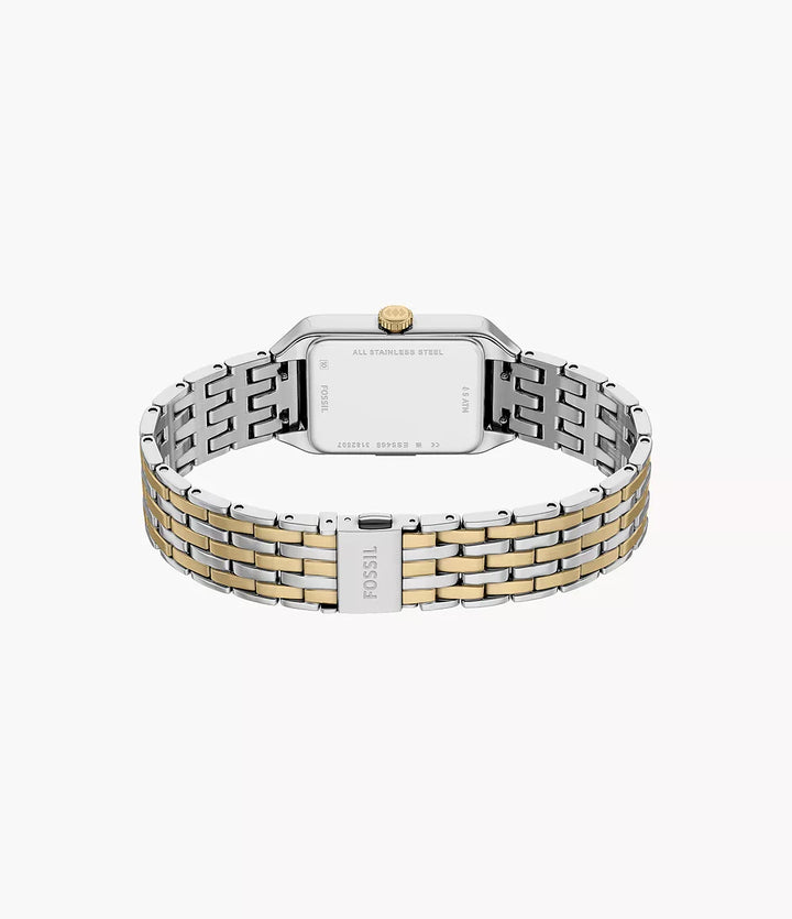 Fossil orologio Raquel mini 18mm argento quarzo acciaio finiture PVD oro giallo ES5468