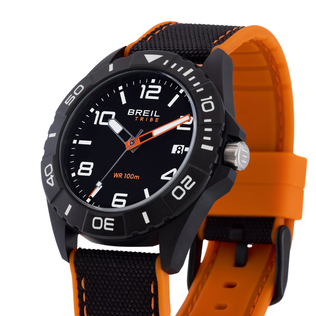 Breil watch Black Horizon 42mm black quartz steel black PVD finish EW0835