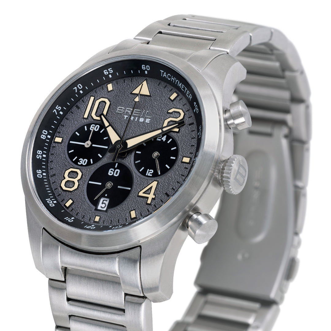 Hodinky Breil Recon Chrono 42mm šedá křemenná ocel EW0839