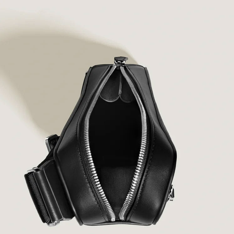 Geantă de umăr Montblanc moale, compactă, neagră 198742