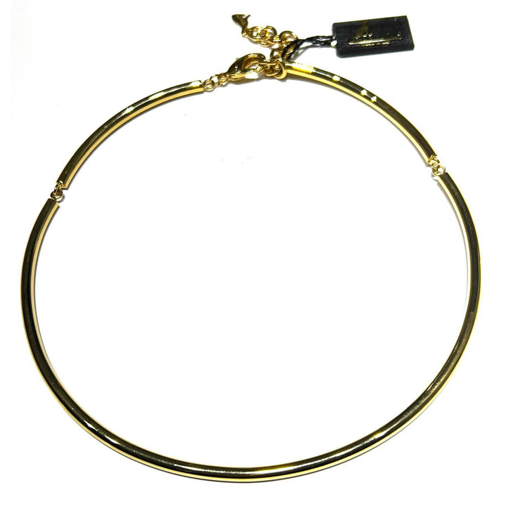Sztywny choker rurkowy Federica Rossi z wykończeniem PVD z 18-karatowego złota FR.CO.33