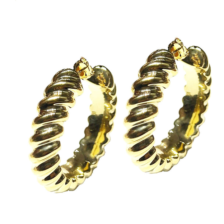 Federica Rossi Vortice Creolen Bronze PVD-Finish 18 Karat Gold FR.OR.25