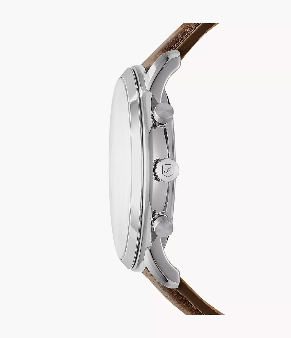 Relógio Fossil Neutra Chrono 44mm marfim quartzo aço FS5380