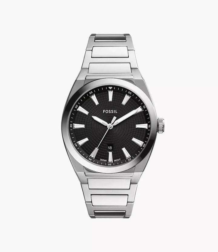 Fossil Everett kello 42mm musta kvartsiteräs FS5821