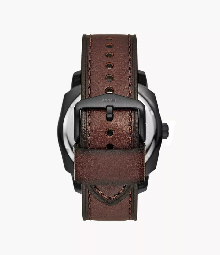 Fossil Machine klocka 49mm brunt kvartsstål svart pvd FS5972