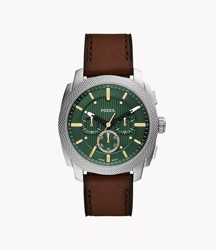 Fossil Machine Chrono watch 44mm green quartz steel FS6100