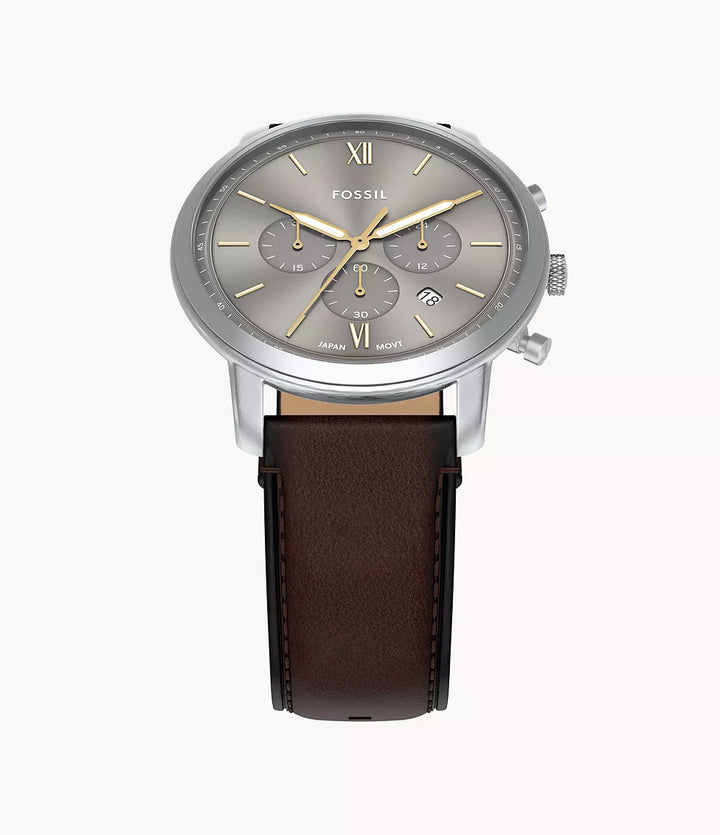 Relógio Fossil Neutra Chrono 44mm aço quartzo cinza FS6129