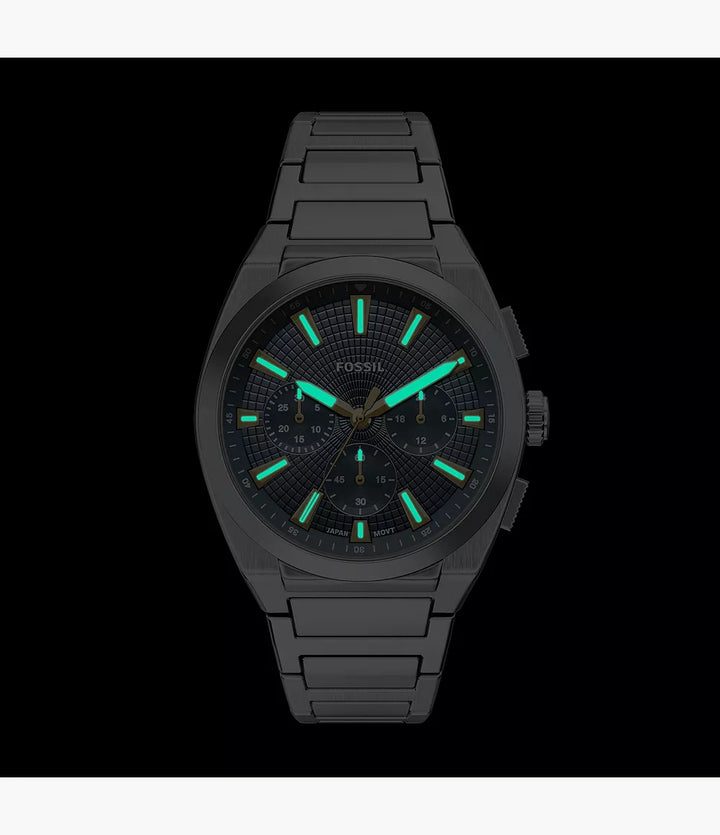 Reloj Fossil Everett Chrono 44mm acero cuarzo azul FS6154