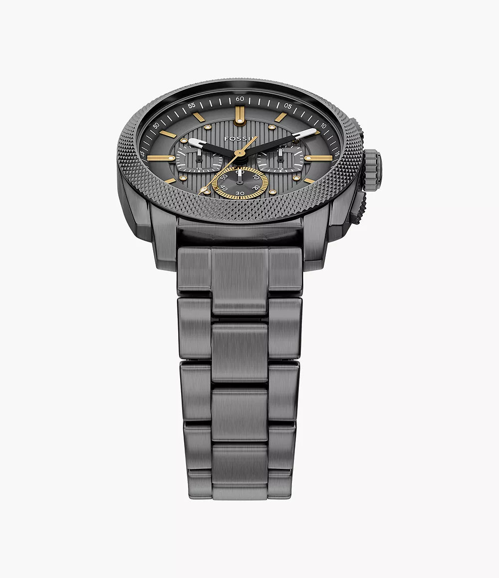 Fossil Machine Chrono ur 44mm gråt kvartsstål PVD gunmetal finish FS6160