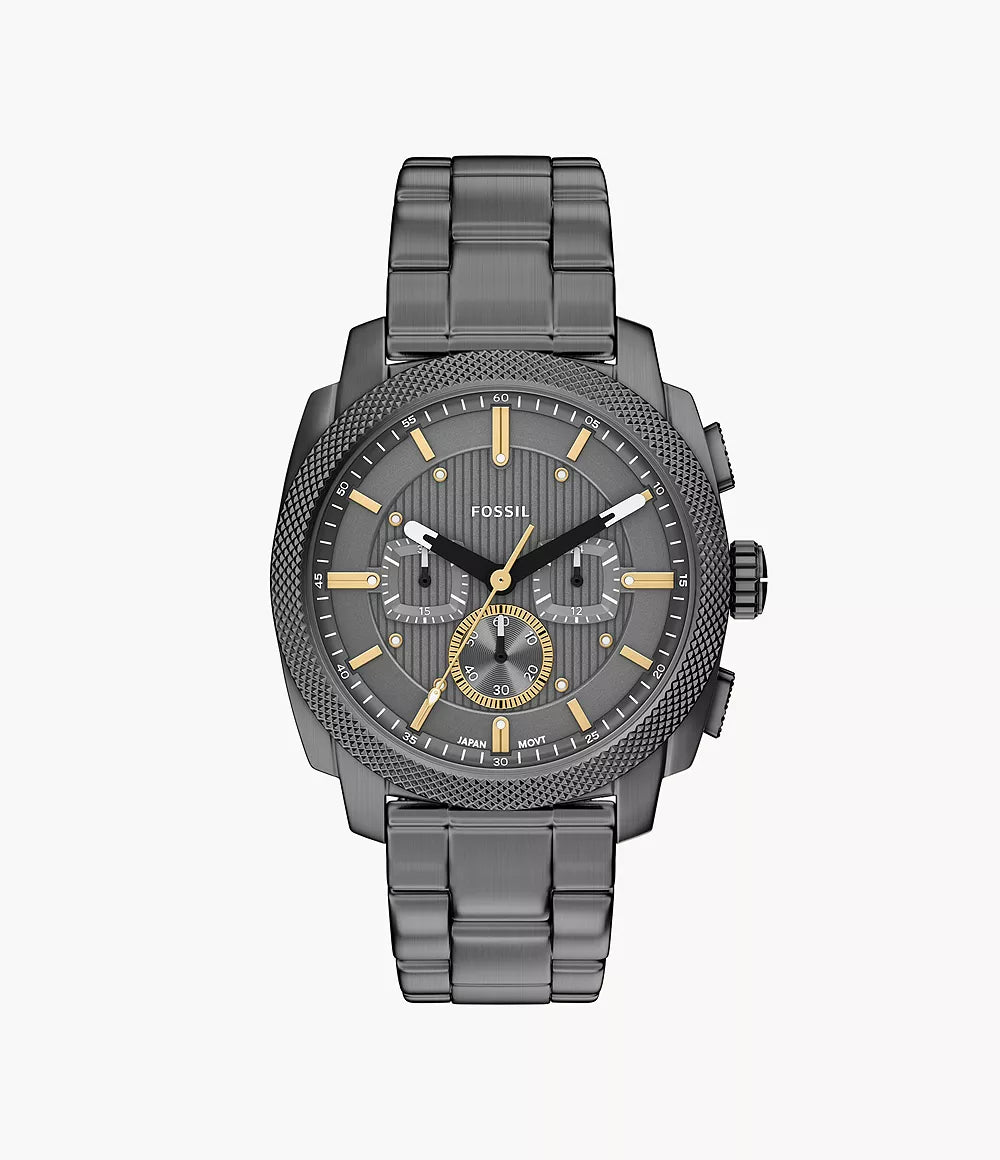 Fossil Machine Chrono ur 44mm gråt kvartsstål PVD gunmetal finish FS6160