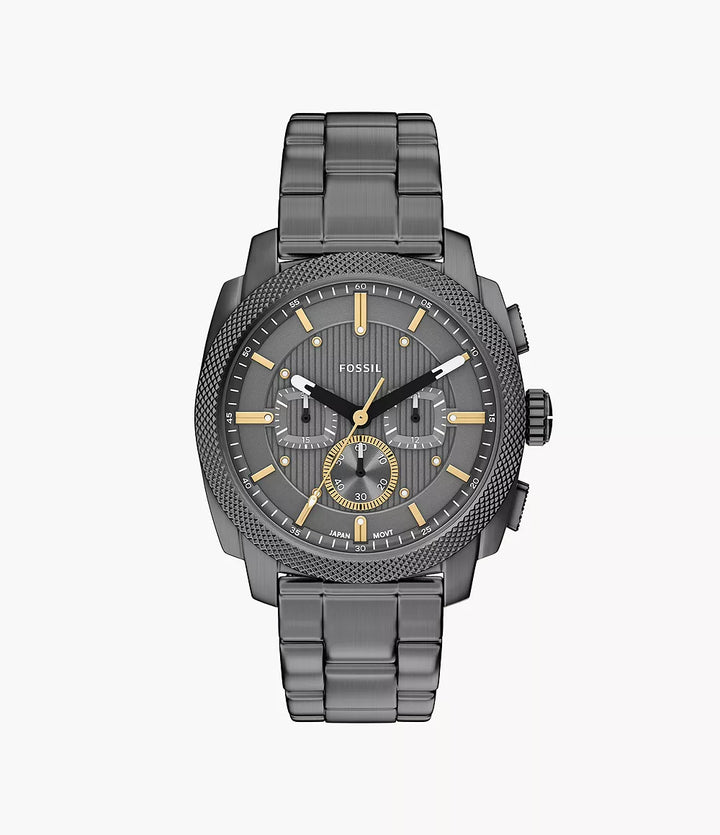 Fossil Machine Chrono ur 44mm gråt kvartsstål PVD gunmetal finish FS6160