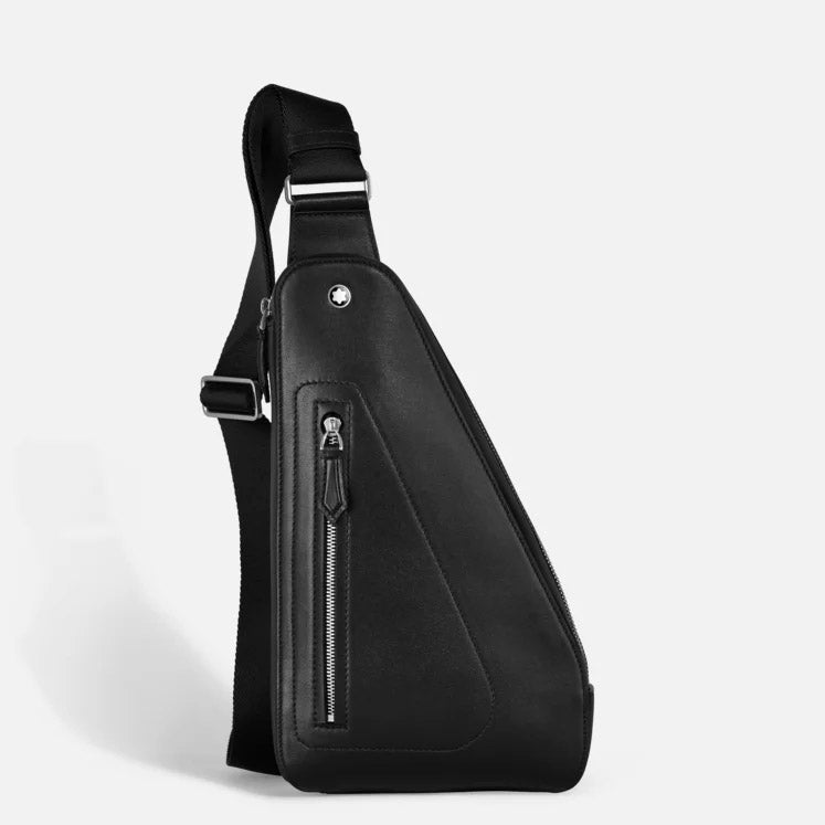 Geantă de umăr Montblanc moale, compactă, neagră 198742