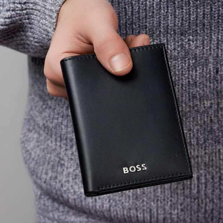 Hugo Boss Porta carte pieghevole Classic Smooth Nero HLE403A