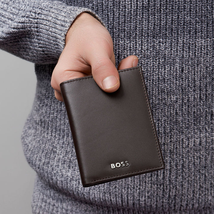 Hugo Boss Porta carte pieghevole Classic Smooth Brown HLE403Y