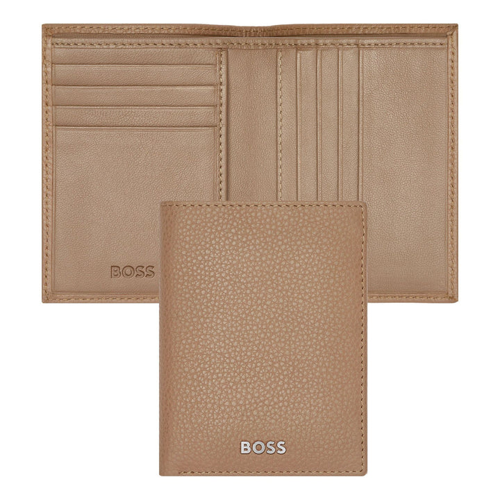Hugo Boss Porta carte pieghevole Classic Grained Camel HLE416X