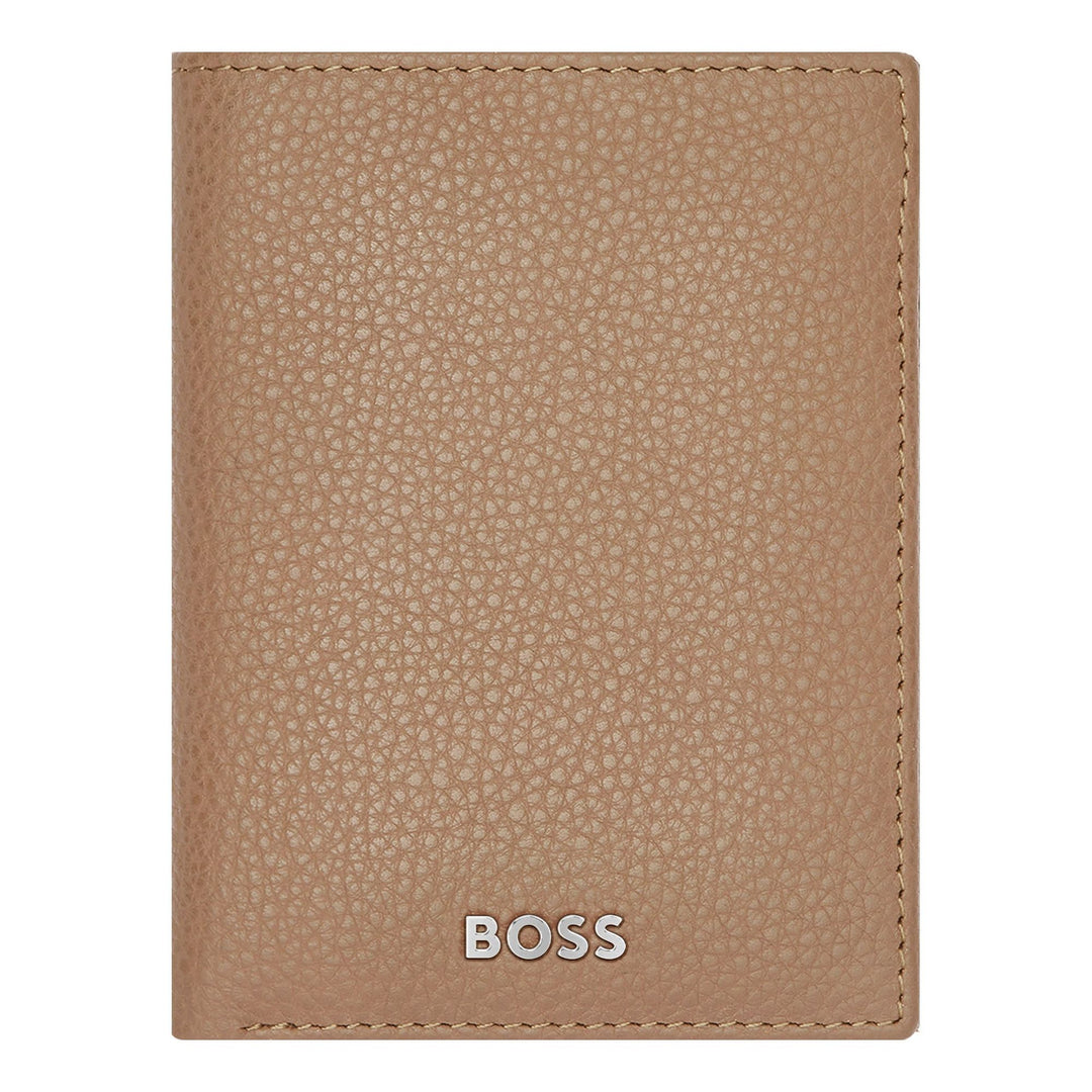 Hugo Boss Porta carte pieghevole Classic Grained Camel HLE416X