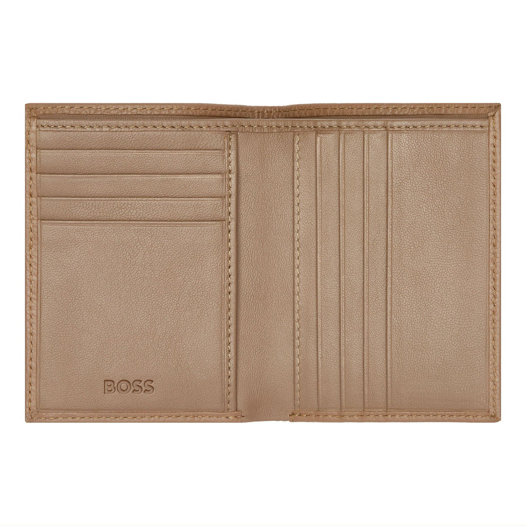 Hugo Boss Porta carte pieghevole Classic Grained Camel HLE416X