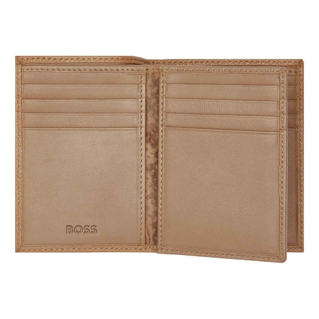 Hugo Boss Porta carte trifold Classic Grained Camel HLF416X