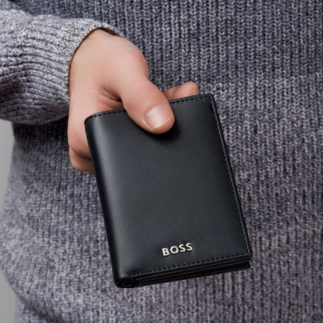 Hugo Boss -korttiteline läpällä ja rahataskulla Classic Smooth Black HLG403A