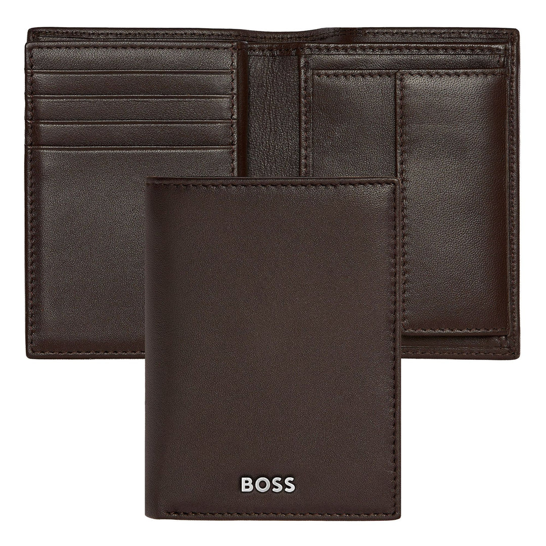 Hugo Boss Kartenhalter mit Klappe und Geldfach Classic Smooth Brown HLG403Y